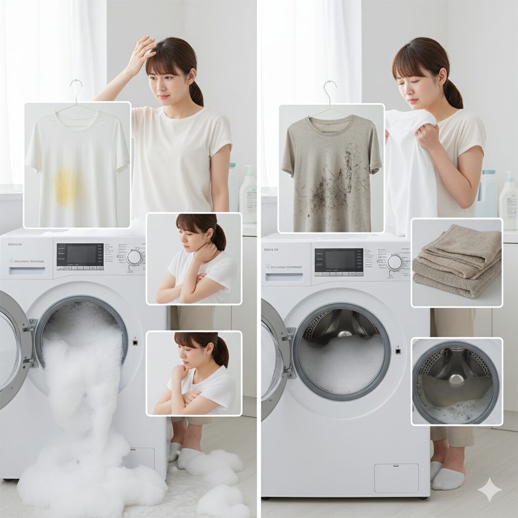 洗濯洗剤量が多い・少なめのデメリット