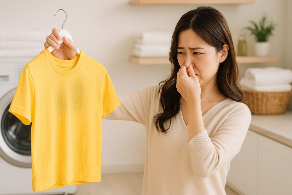 スポーツウェアの臭いの原因を洗濯を始める前に確認