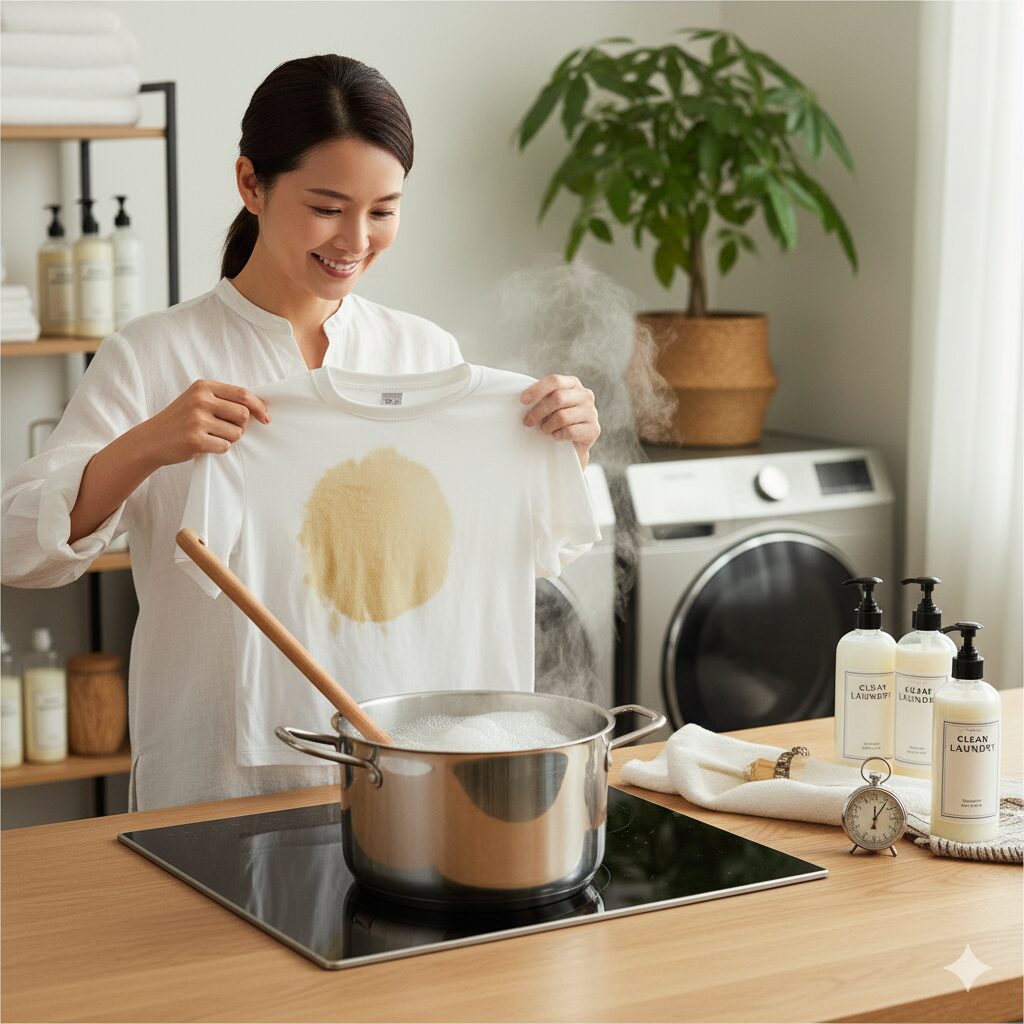 白い服のシミが時間がたった場合