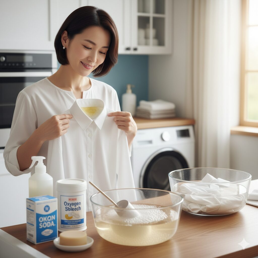 ワイシャツの古い黄ばみはどうやって落とすの?