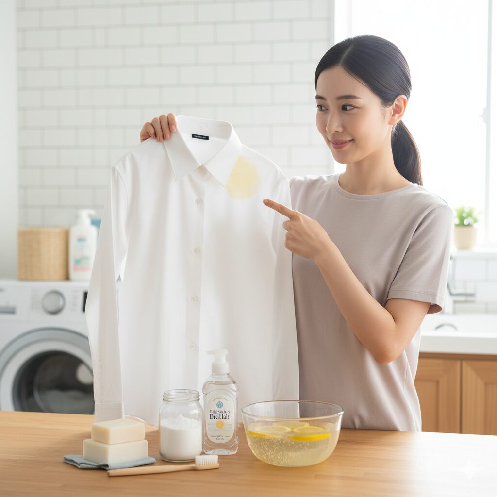 家にあるものでワイシャツ黄ばみ落とす方法