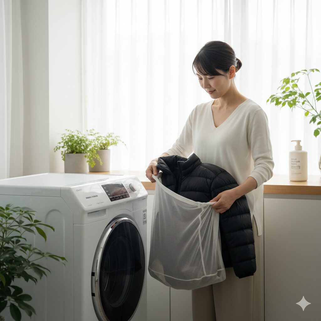 ダウンの洗い方 洗濯機使用の注意点