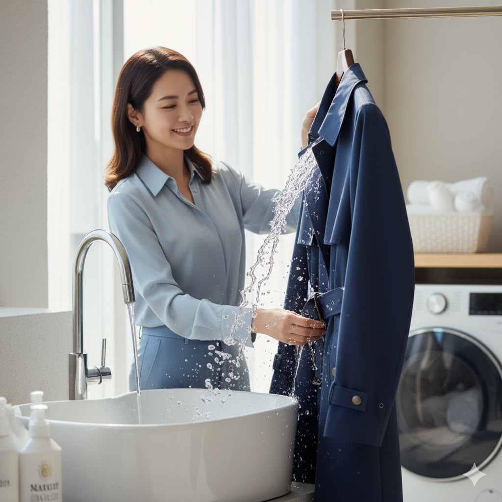 撥水スプレーを服にかけた後の洗濯と効果