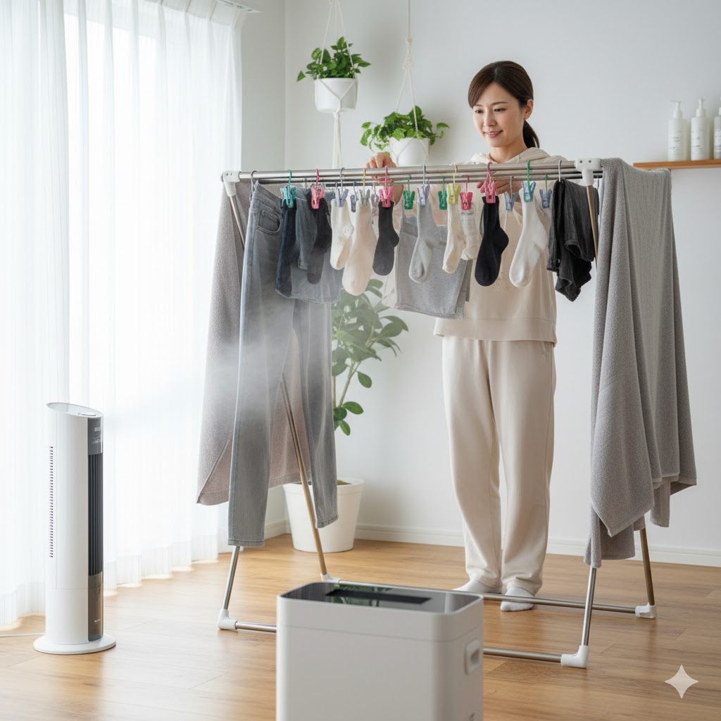 洗濯物を効率よく並べるテクニック